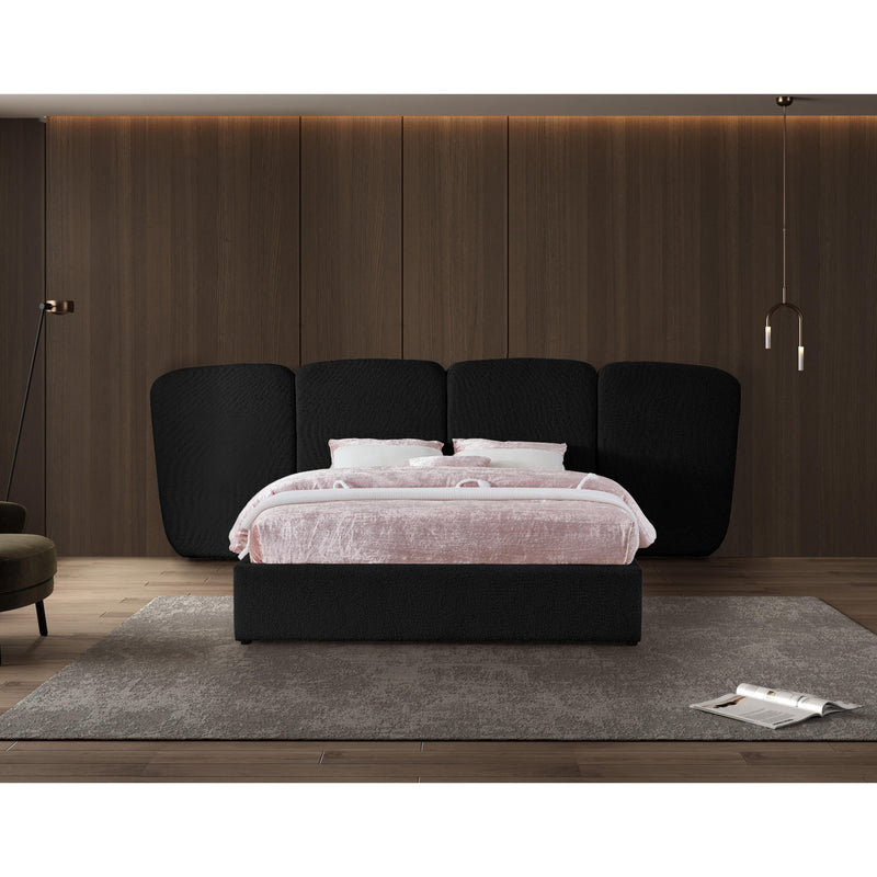 Meridian Shiloh Black Boucle Fabric King Bed (3 Boxes) IMAGE 4