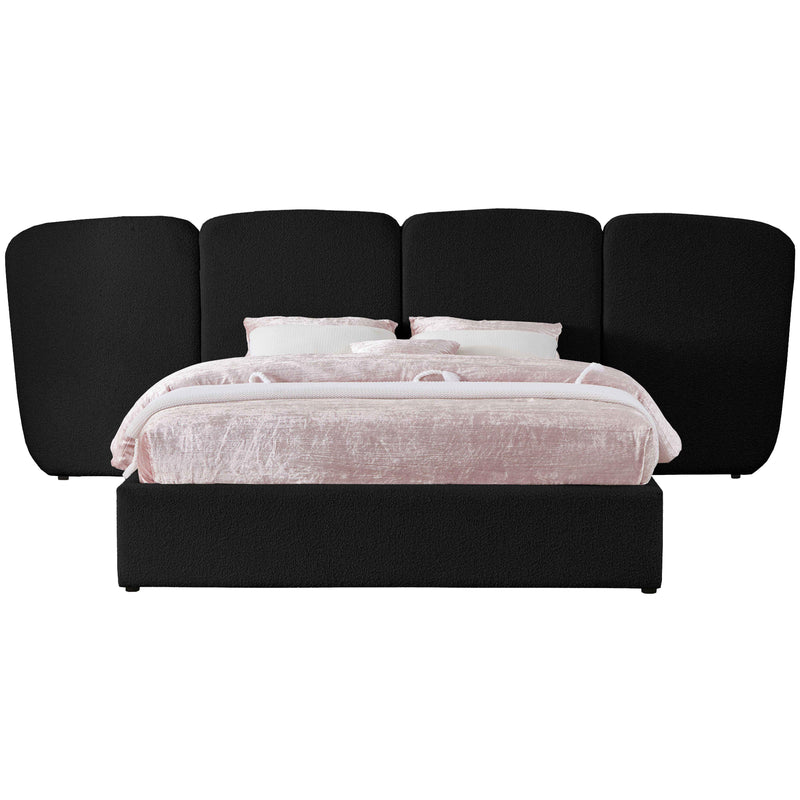 Meridian Shiloh Black Boucle Fabric Queen Bed (3 Boxes) IMAGE 3