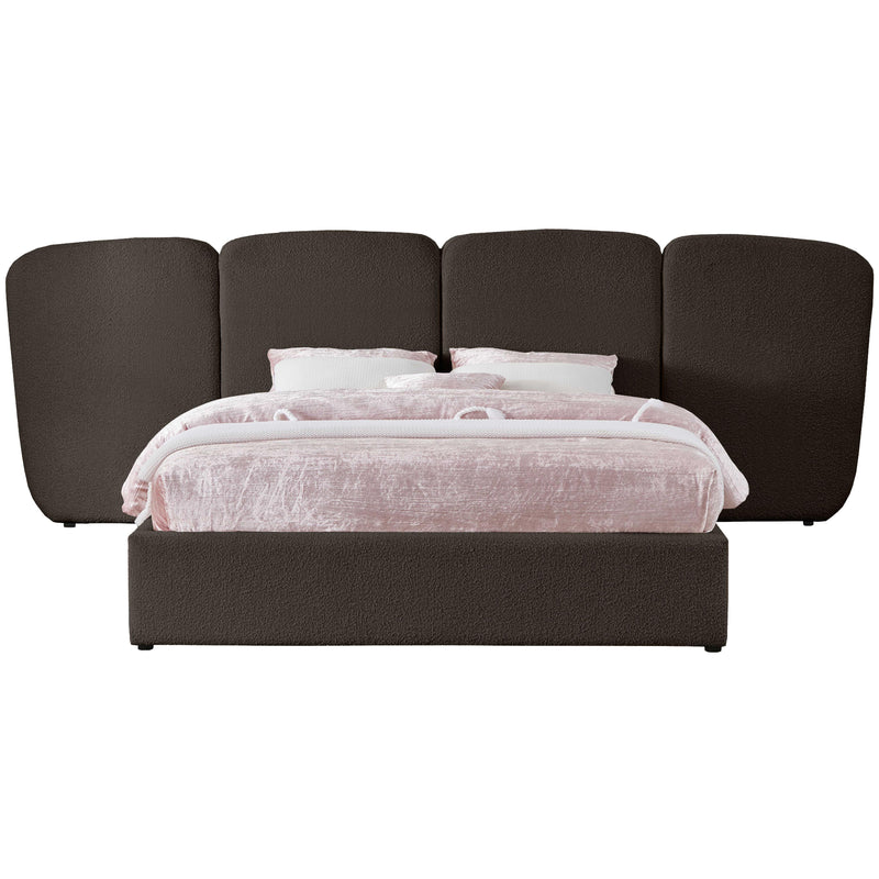 Meridian Shiloh Brown Boucle Fabric King Bed (3 Boxes) IMAGE 3