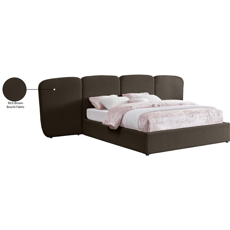 Meridian Shiloh Brown Boucle Fabric Queen Bed (3 Boxes) IMAGE 10