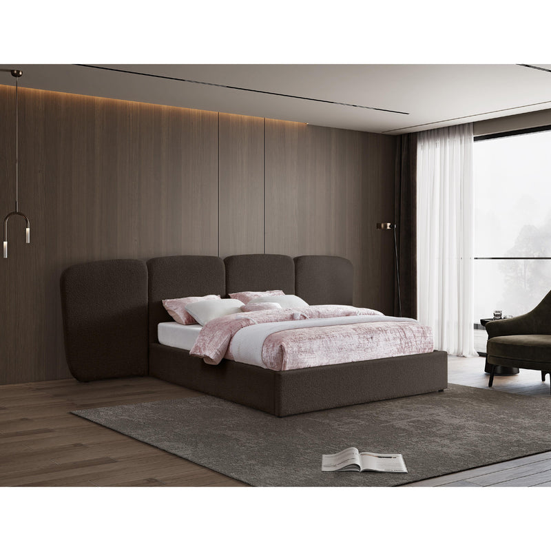 Meridian Shiloh Brown Boucle Fabric Queen Bed (3 Boxes) IMAGE 2