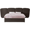 Meridian Shiloh Brown Boucle Fabric Queen Bed (3 Boxes) IMAGE 3