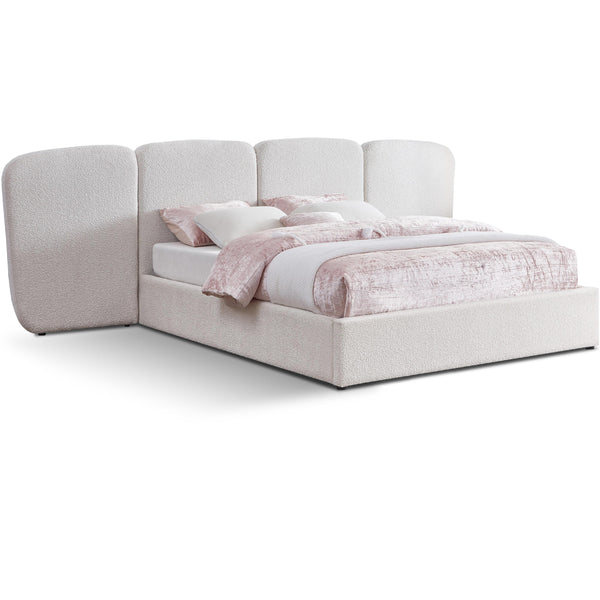 Meridian Shiloh Cream Boucle Fabric King Bed (3 Boxes) IMAGE 1