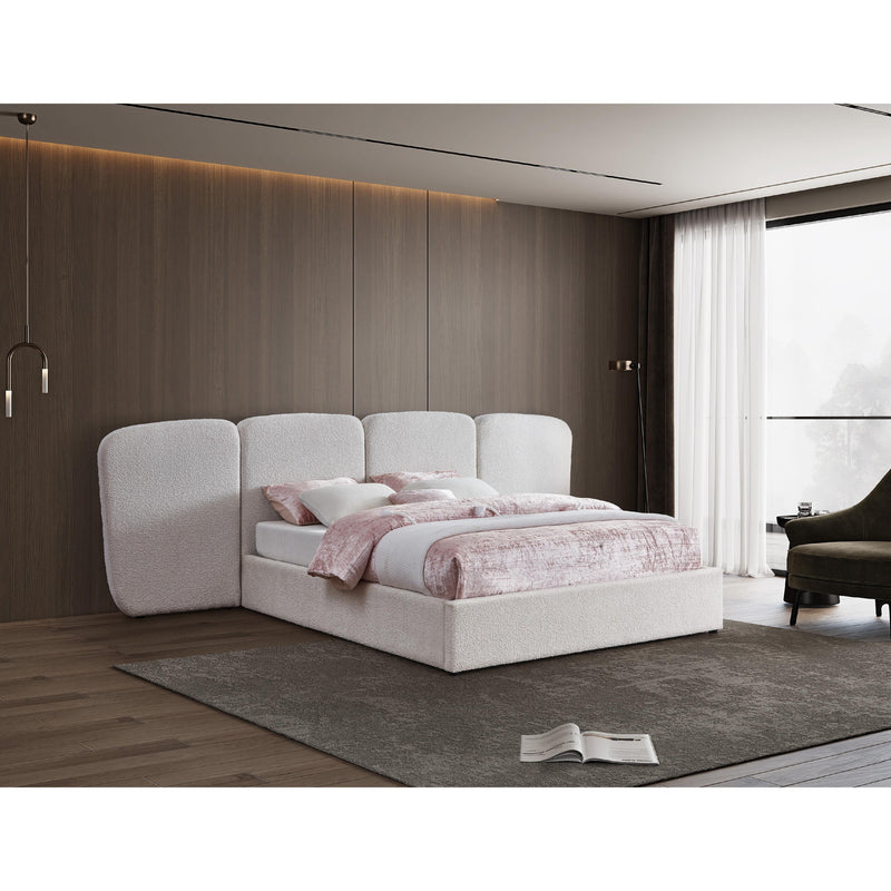Meridian Shiloh Cream Boucle Fabric King Bed (3 Boxes) IMAGE 2