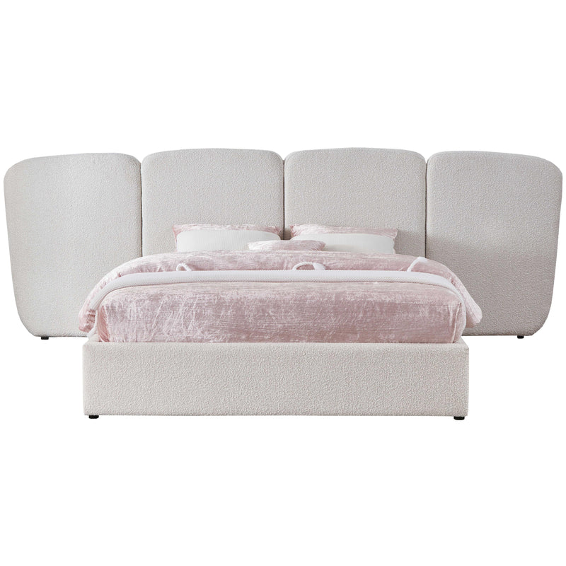 Meridian Shiloh Cream Boucle Fabric King Bed (3 Boxes) IMAGE 3