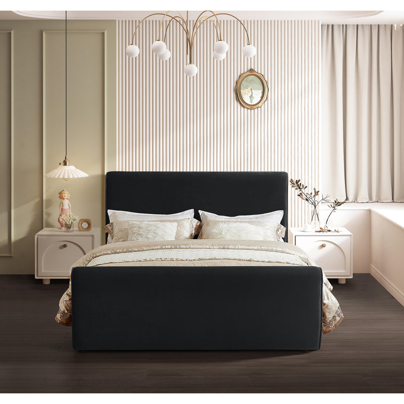 Meridian Sloan Black Velvet Full Bed (3 Boxes) IMAGE 4