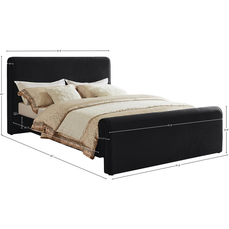 Meridian Sloan Black Velvet King Bed (3 Boxes) IMAGE 7