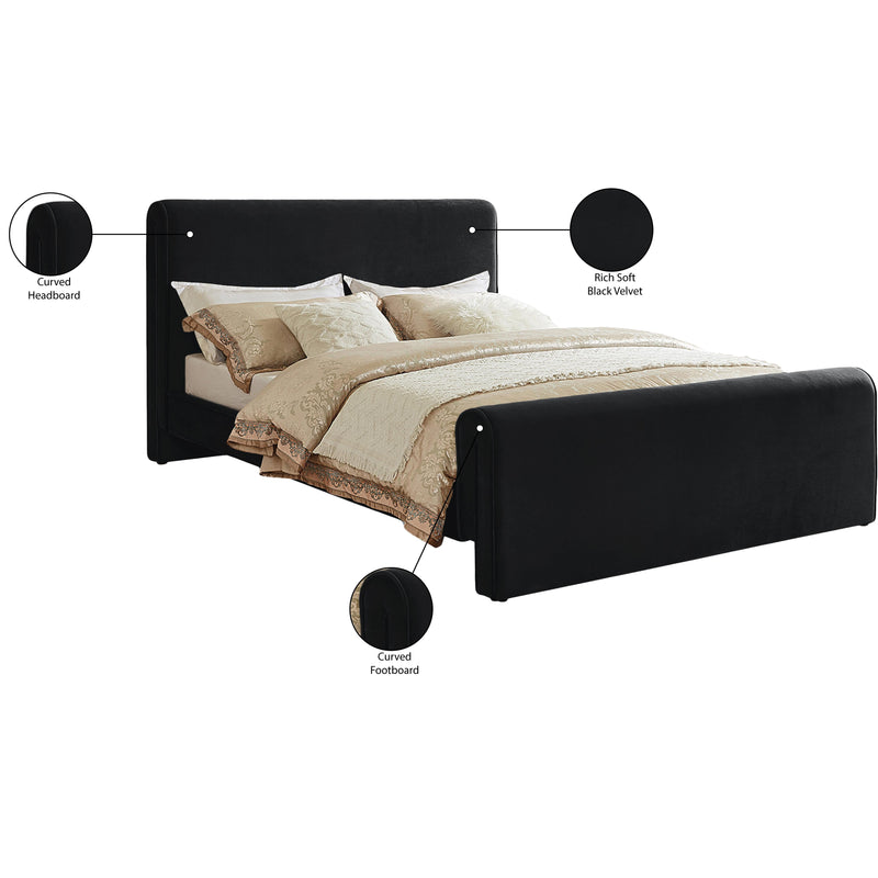 Meridian Sloan Black Velvet King Bed (3 Boxes) IMAGE 8