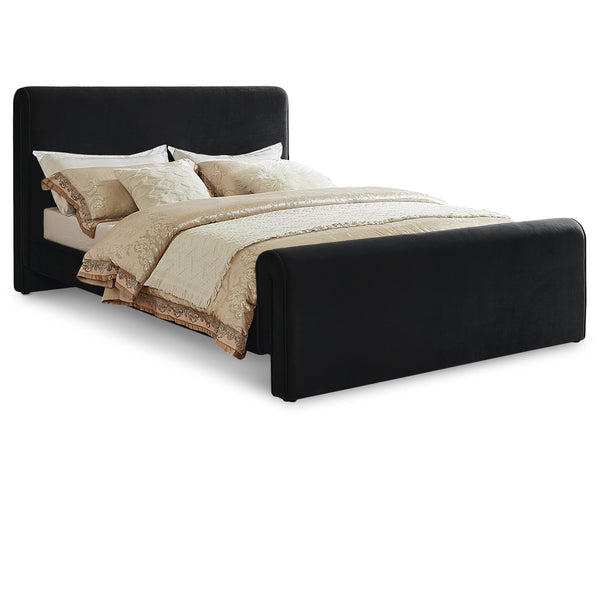 Meridian Sloan Black Velvet Queen Bed (3 Boxes) IMAGE 1