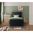 Meridian Sloan Black Velvet Twin Bed (3 Boxes) IMAGE 4