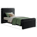 Meridian Sloan Black Velvet Twin Bed (3 Boxes) IMAGE 7