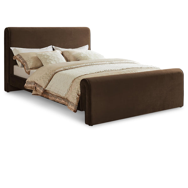 Meridian Sloan Brown Velvet King Bed (3 Boxes) IMAGE 1