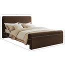 Meridian Sloan Brown Velvet King Bed (3 Boxes) IMAGE 7