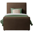 Meridian Sloan Brown Velvet Twin Bed (3 Boxes) IMAGE 3