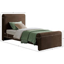 Meridian Sloan Brown Velvet Twin Bed (3 Boxes) IMAGE 7