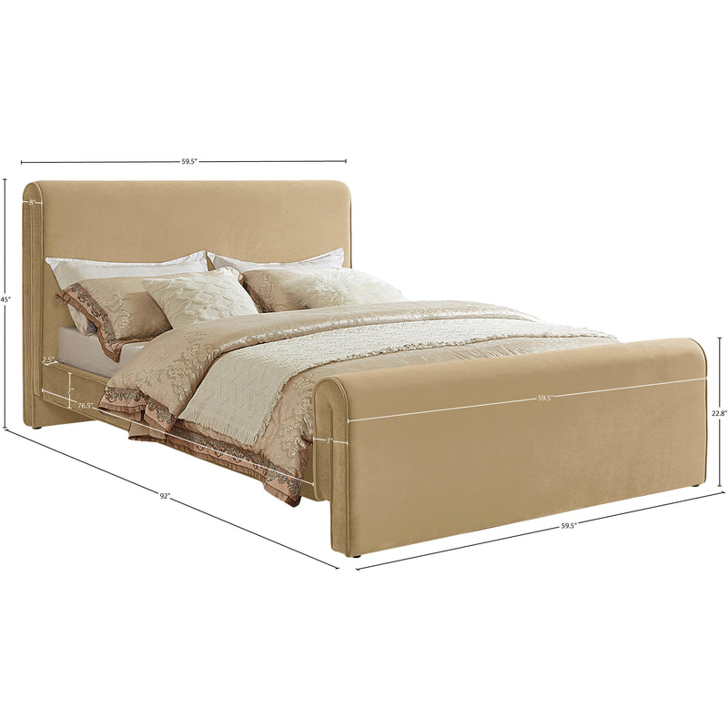 Meridian Sloan Camel Velvet Full Bed (3 Boxes) IMAGE 7