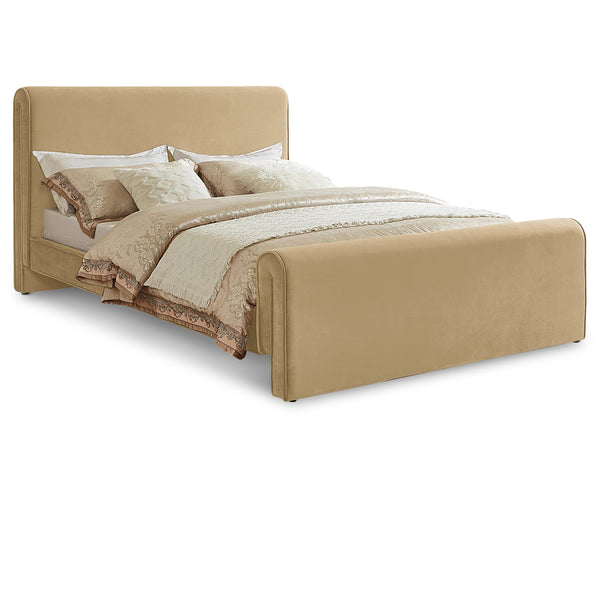 Meridian Sloan Camel Velvet King Bed (3 Boxes) IMAGE 1
