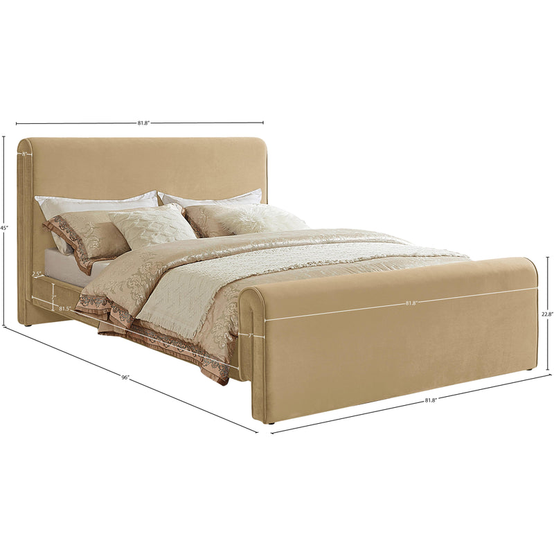 Meridian Sloan Camel Velvet King Bed (3 Boxes) IMAGE 7