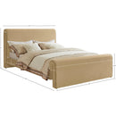 Meridian Sloan Camel Velvet Queen Bed (3 Boxes) IMAGE 7