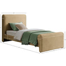 Meridian Sloan Camel Velvet Twin Bed (3 Boxes) IMAGE 7