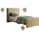 Meridian Sloan Camel Velvet Twin Bed (3 Boxes) IMAGE 8