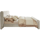 Meridian Sloan Cream Velvet Full Bed (3 Boxes) IMAGE 5