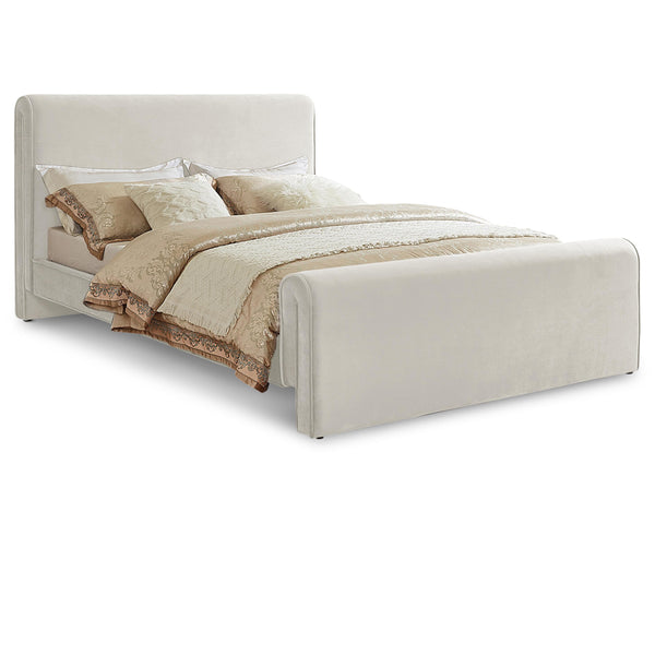 Meridian Sloan Cream Velvet King Bed (3 Boxes) IMAGE 1