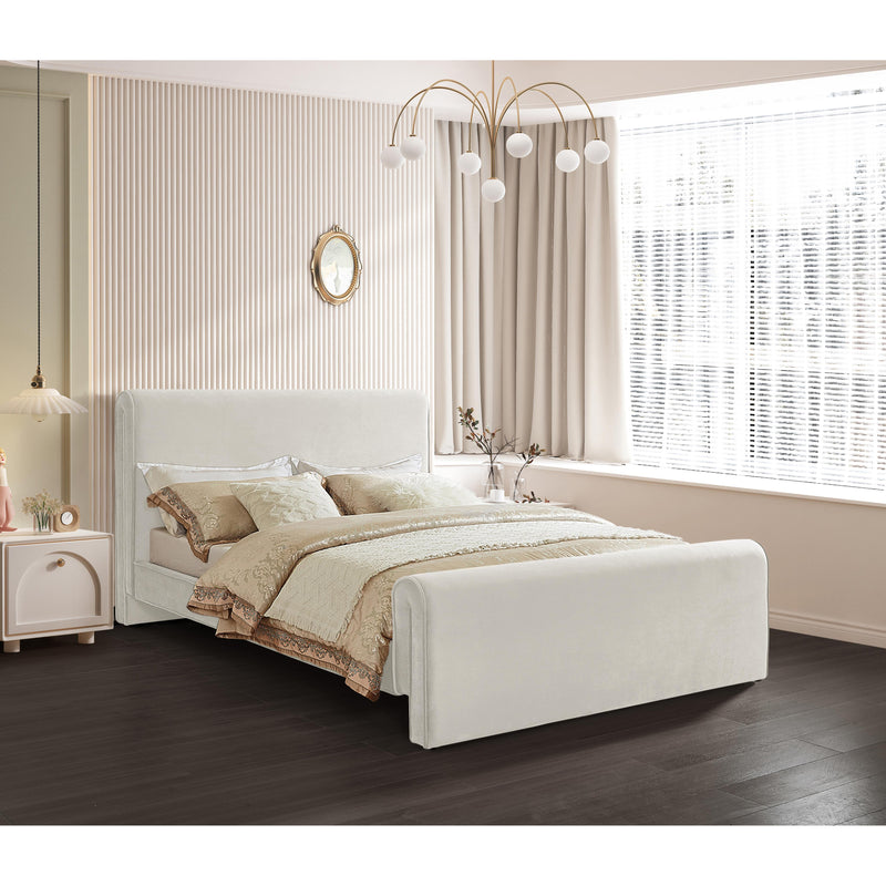 Meridian Sloan Cream Velvet King Bed (3 Boxes) IMAGE 2