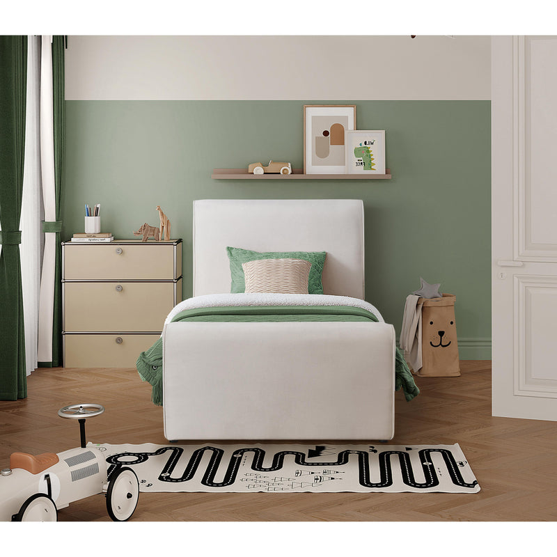 Meridian Sloan Cream Velvet Twin Bed (3 Boxes) IMAGE 4