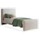 Meridian Sloan Cream Velvet Twin Bed (3 Boxes) IMAGE 7