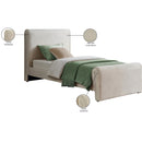 Meridian Sloan Cream Velvet Twin Bed (3 Boxes) IMAGE 8