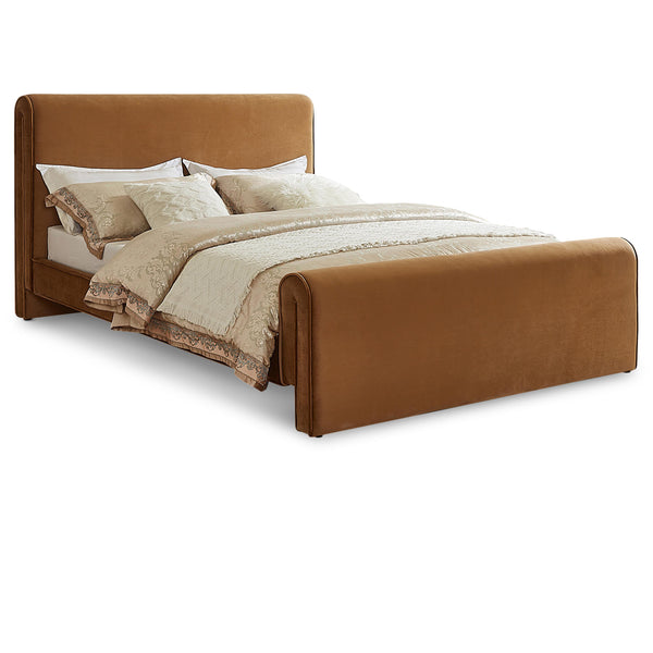 Meridian Sloan Saddle Velvet Queen Bed (3 Boxes) IMAGE 1