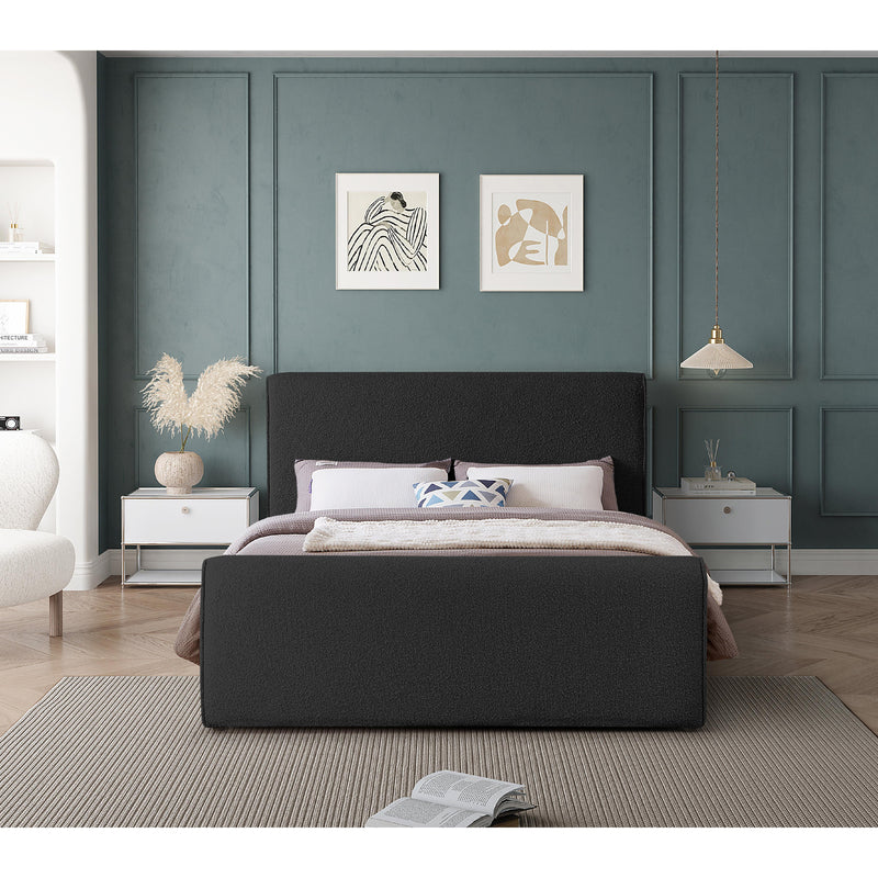 Meridian Stylus Black Boucle Fabric Queen Bed (3 Boxes) IMAGE 4