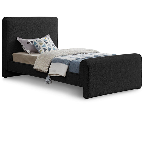 Meridian Stylus Black Boucle Fabric Twin Bed (3 Boxes) IMAGE 1