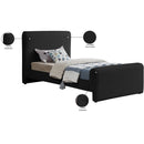 Meridian Stylus Black Boucle Fabric Twin Bed (3 Boxes) IMAGE 9