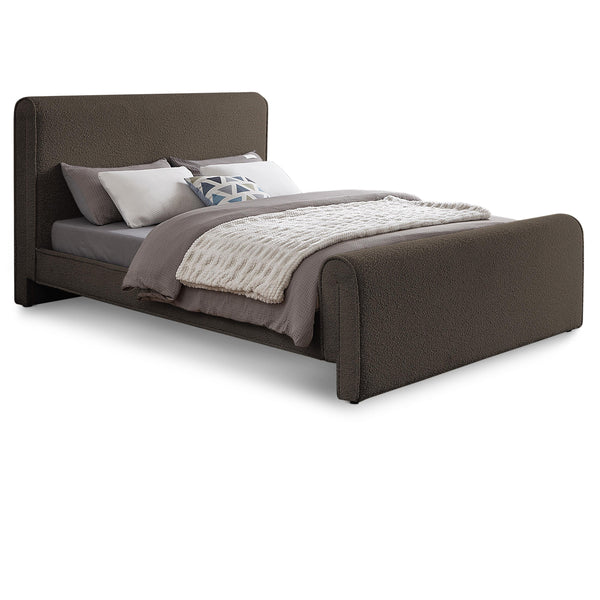 Meridian Stylus Brown Boucle Fabric Queen Bed (3 Boxes) IMAGE 1