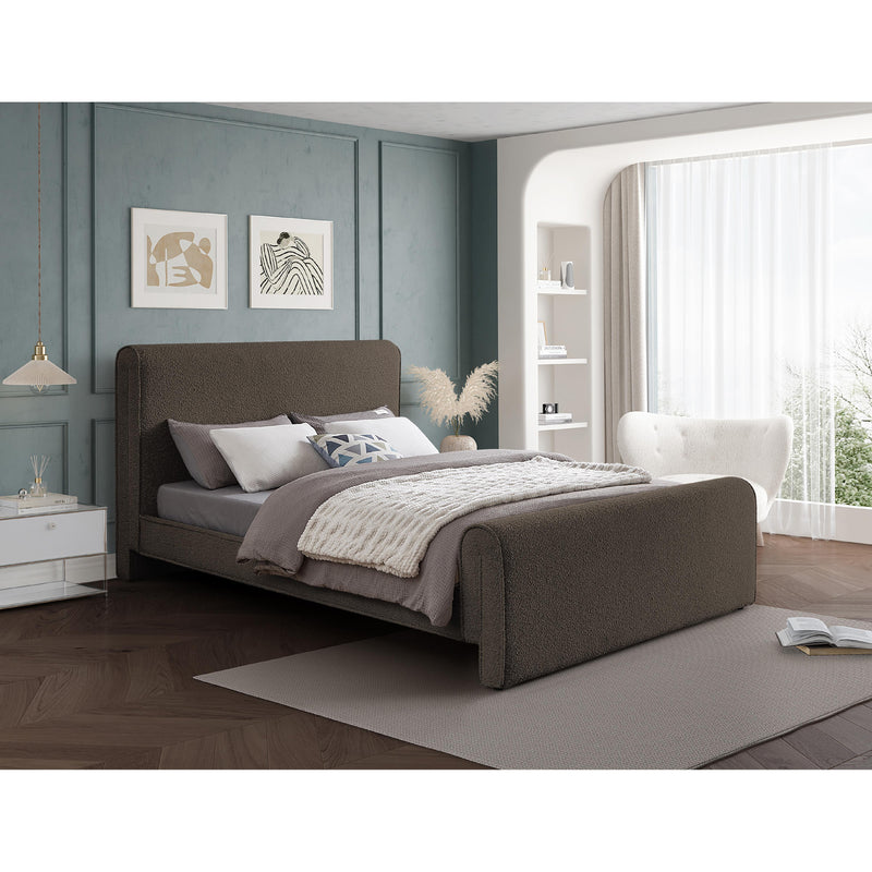 Meridian Stylus Brown Boucle Fabric Queen Bed (3 Boxes) IMAGE 2