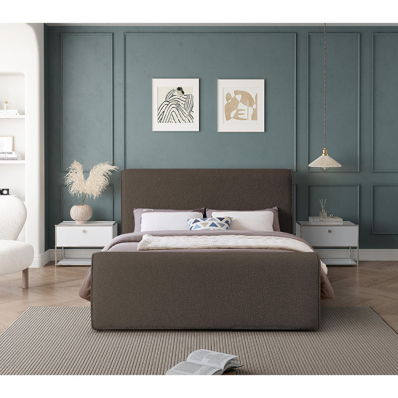 Meridian Stylus Brown Boucle Fabric Queen Bed (3 Boxes) IMAGE 4