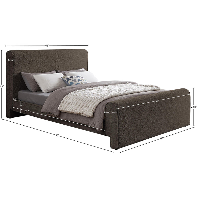 Meridian Stylus Brown Boucle Fabric Queen Bed (3 Boxes) IMAGE 8