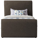 Meridian Stylus Brown Boucle Fabric Twin Bed (3 Boxes) IMAGE 3