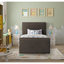 Meridian Stylus Brown Boucle Fabric Twin Bed (3 Boxes) IMAGE 4