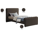 Meridian Stylus Brown Boucle Fabric Twin Bed (3 Boxes) IMAGE 9