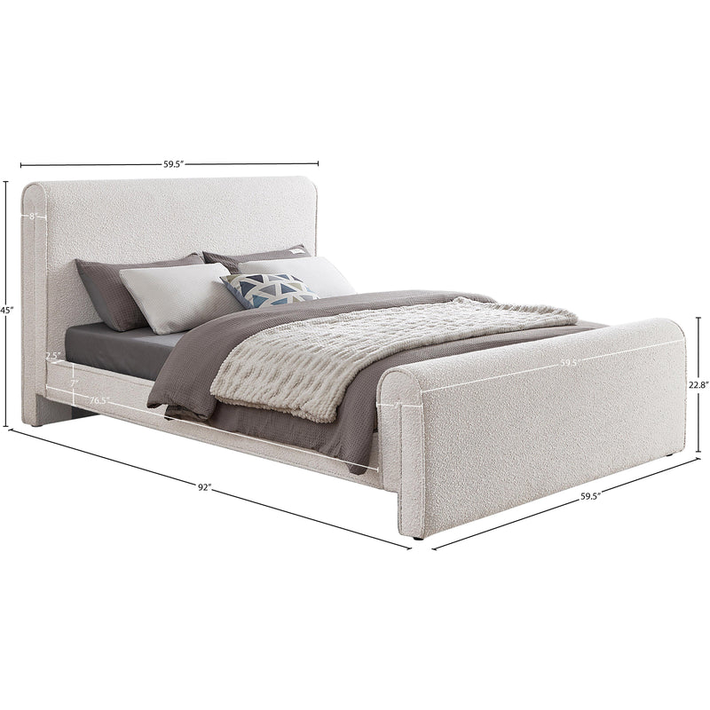 Meridian Stylus Cream Boucle Fabric Full Bed (3 Boxes) IMAGE 8