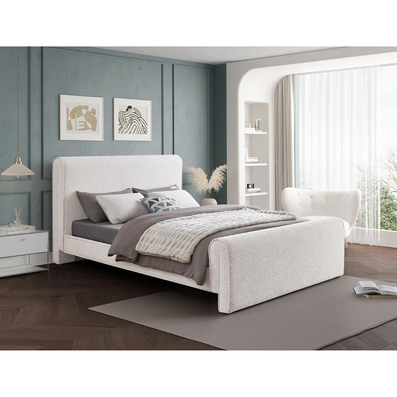 Meridian Stylus Cream Boucle Fabric King Bed (3 Boxes) IMAGE 2
