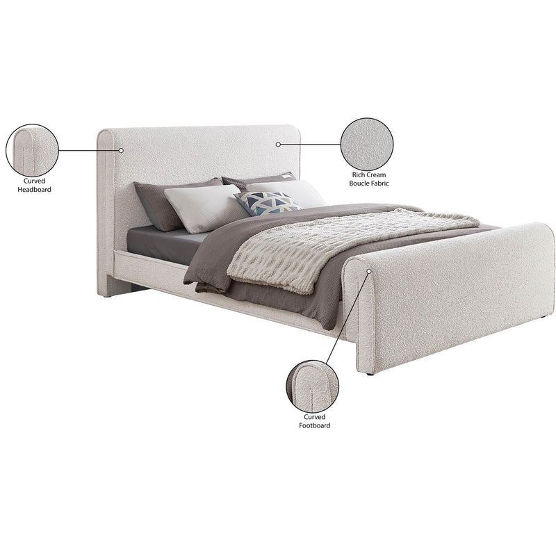 Meridian Stylus Cream Boucle Fabric King Bed (3 Boxes) IMAGE 9