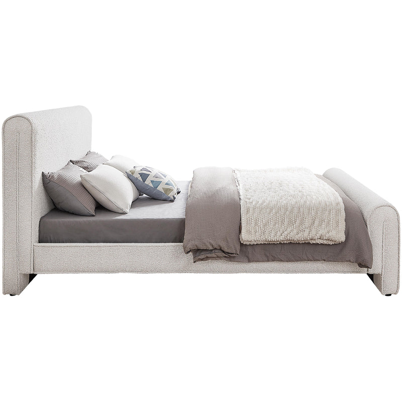Meridian Stylus Cream Boucle Fabric Queen Bed (3 Boxes) IMAGE 5
