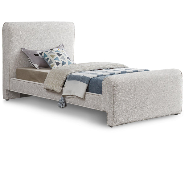 Meridian Stylus Cream Boucle Fabric Twin Bed (3 Boxes) IMAGE 1