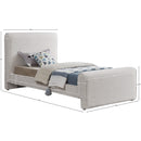 Meridian Stylus Cream Boucle Fabric Twin Bed (3 Boxes) IMAGE 8