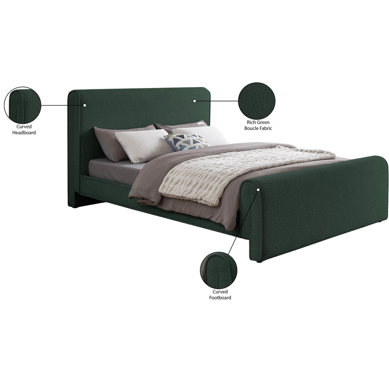 Meridian Stylus Green Boucle Fabric King Bed (3 Boxes) IMAGE 9