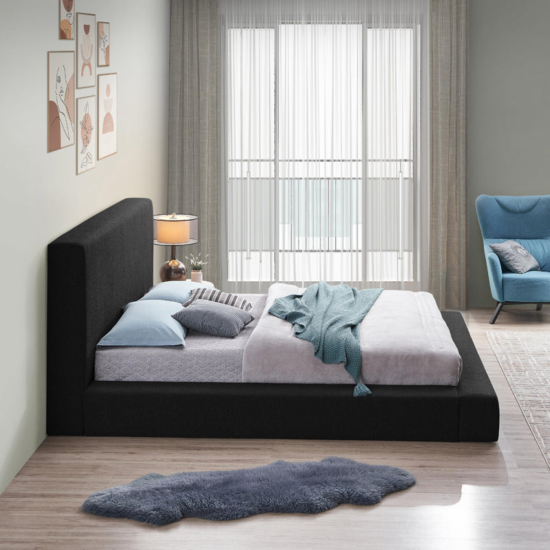 Meridian Terra Black Boucle Fabric Full Bed IMAGE 5